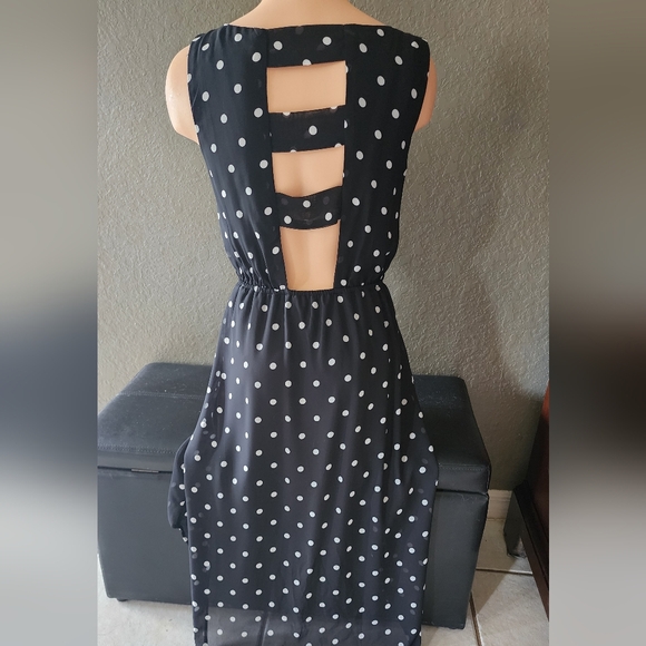 Liberty Love Dresses & Skirts - Liberty Love black polkadot open back dress.